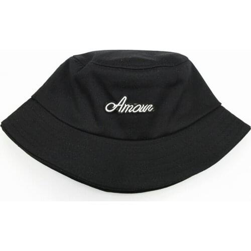 2021 a Letter Embroidery Cotton Bucket Hat Fisherman Hat Outdoor Travel Hat Sun Cap Hats for Men and Women 49