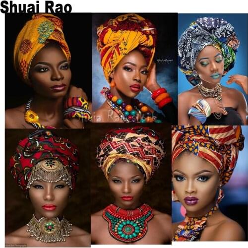 2020 NEW 3d round diamond embroidery Africa sexy woman 5d Diy full sets diamond painting mosaic pictures of rhinestones art