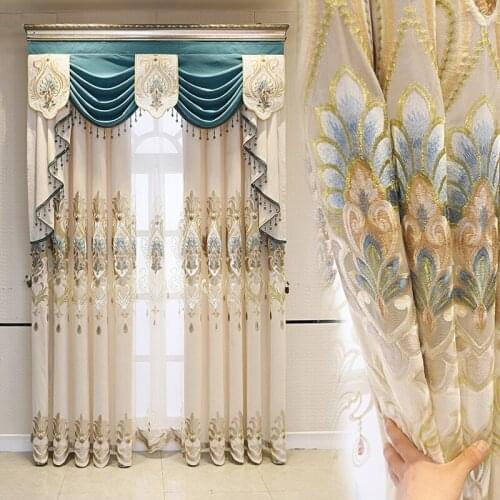 2021 New European Style Hollow Embroidery Embroidery Living Room Bedroom Jane Ochenille Curtain Head Curtain Customized Products