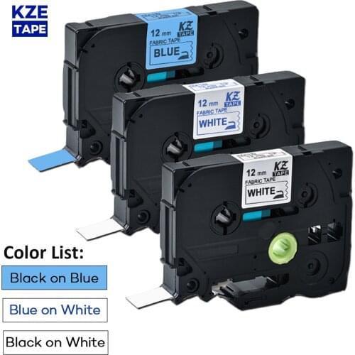 3 PCS mixed-color Tze-FA3 Laminated Label Tape Fabric Iron-on Label Tapes Tze FA3 tze FA3 tze-FA3 for P-touch PT printer
