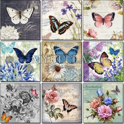 Butterfly 5D DIY Diamond Painting Cross Stitch Flower Needlework Full Round Rhinestone Mosaic Diamond Embroidery Home Decor Gift
