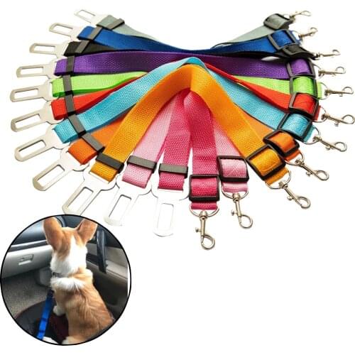 Pet Dog Cat Car Seat Belt Adjustable Harness Seatbelt Lead Leash Safety Belt for Small Medium Dogs Travel Clip Pet Supplies