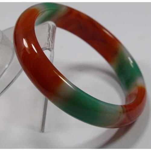 Free shipping 67MM VERY FINE RARE NATURAL GREEN RED JADEITE BRACELET BANGLE #A225