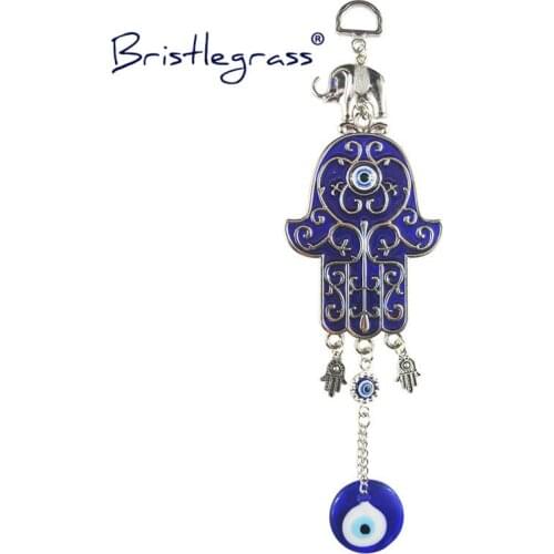 BRISTLEGRASS Turkish Blue Evil Eye Flower Vine Elephant Amulet Lucky Charm Wall Hanging Pendants Pendulum Blessing Protect Decor