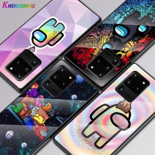 Cartoon man in Space For Samsung Galaxy S20 FE S10e S10 S9 S8 Ultra Plus Lite Plus 5G Tempered Glass Cover Phone Case