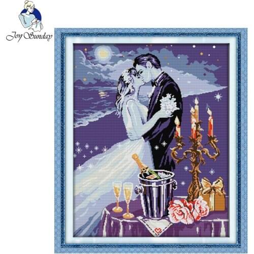 Joy Sunday Home Decor 11CT 14CT Cross Stitch DIY Cross Stitch Kit for Embroidery Home Decor Needlework Free ship Romantic dating