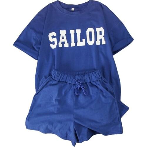 Spring Summer T Shirt Women 2021 New Casual Sportwear Suit Fashion Student Girl Loose Two Piece Short Sleeve Tees Tops Female