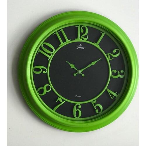 Galaxy 1963-P Premium Relief Digit Wall Clock GREEN