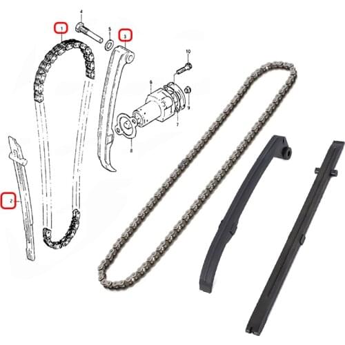 New Cam Chain Camchain + Chain Guides for Suzuki 125 DR DF DR-Z EN GN GS MARAUDER DR125 GN125 DF125 DR-Z125 EN125 GS125