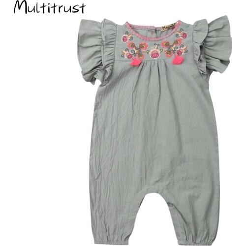 Multitrust Summer Flower Baby Girls Clothes Newborn Infant Baby Ruffles Rompers Jumpsuit Playsuit Baby Girls Costumes