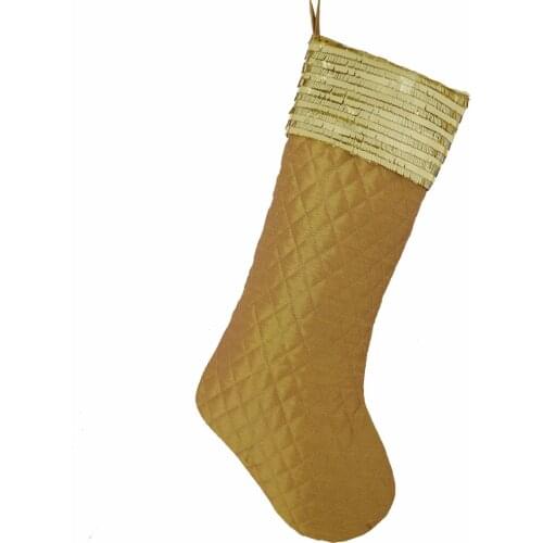 Free Shipping Linen Slub Look diamond check quilted Stocking sequin blingbling cuff Stocking Burgundly/Gold Color