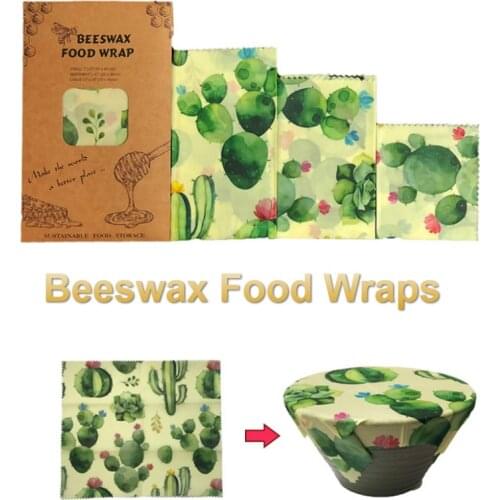 Reusable Beeswax Food Wraps Eco Friendly Wrappers Sustainable Plastic Free Food Storage Washable Bowl Covers Sandwich Wrappers
