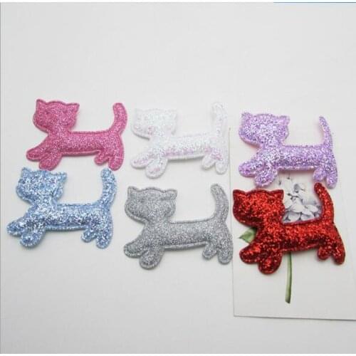 5x4cm 30pcs/lot Padded Shiny Applique Patches For Clothing Sew On Cloth Stickers Decoration, DIY Children Hair Accessories