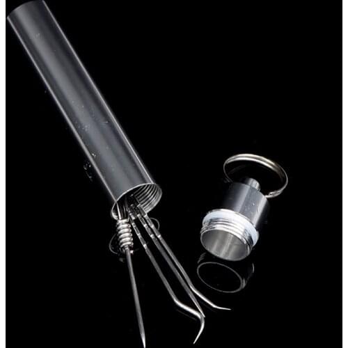 NEW Stainless Steel Toothpick Set With Portable Toothpick Holder Outdoor Household Travel Seal Storage Container Box Case