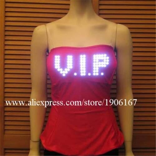 New Led Light Up Luminous Glowing Costume Camisole Clothes Stage Performance Women Vest Clothing Costume Novelty Gift