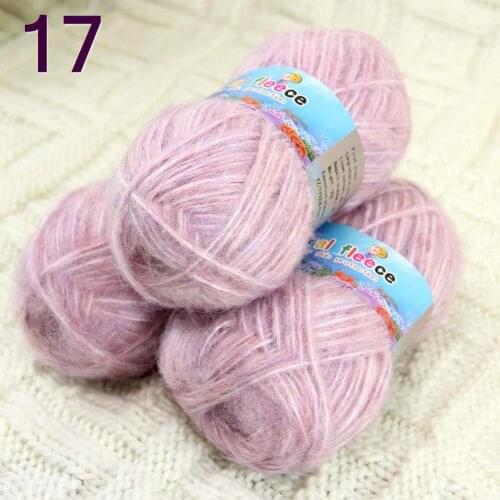 Batch 3 ballsx 50g new mohair cotton shawl sweater hat hand knitted crochet yarn Pink red 822-17-3