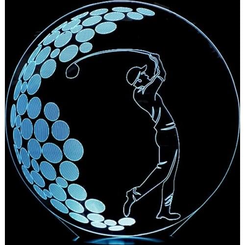 Play Golf 3D Night Light Acrylic LED Colorful Remote Touch Atmosphere Lamp Home Decorations Baby Sleeppping Desk Table Lamp