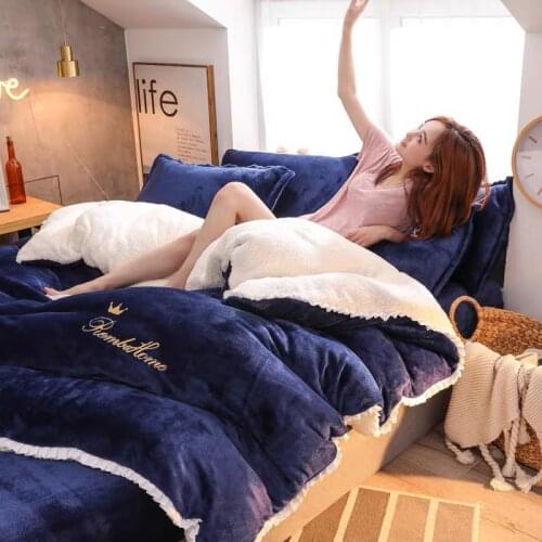 Duvet Cover 240x220 Home Textiles Flannel Quilt cover Soft Warm Coral Fleece Blanket Thick Quilt cover Throw Mechanical Wash