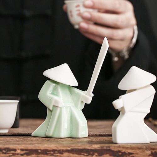 Samurai KnightIncense Holder Ceramic Stick Holder Creative Delicate Incense Plate Table Sandalwood Censer Smoke Backflow Tower
