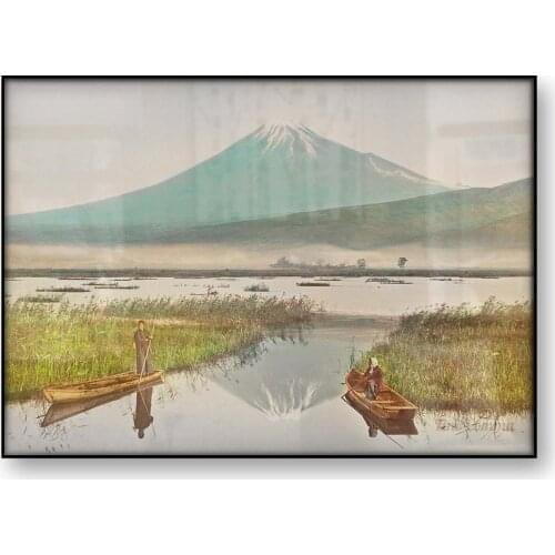 Mount Fuji as Seen from Kashiwabara Kazumasa Ogawa Japenese Art Poster Landscape Canvas Print Vintage Photo Wall Art Home Decor