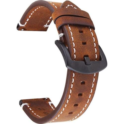 2021 New Black Brown Yellow brown Strap 18mm 19mm 20mm 21mm 22mm 24mm Cowhide Watchbands Mens Straps For Casio Omega Seiko