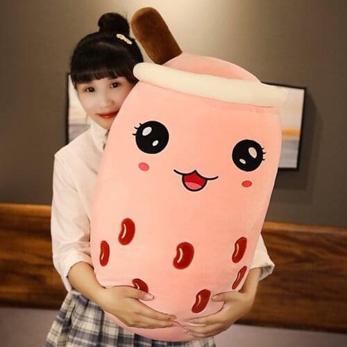 35-70cm Cute Pearl Milk Tea Strawberry Red Bean Blueberry Plush Toys Lifelike Stuffed Pillow Doll For Girls Kids Birthday Gifts