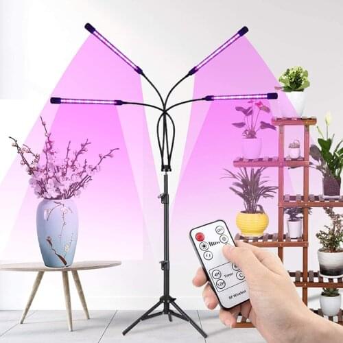 LED Grow Light With Tripod Stand Full Spectrum Grow Light With Timer And Remote Control For Floor Plant Flowers IndoorPhyto Lamp