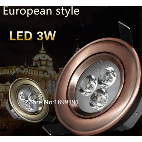 European style Bronze/Red Copper 3W 5W 7W LED dimmable White/Cool White/Warm White Downlight Ceiling Downlight Lamp