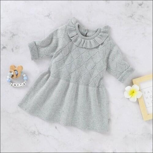 Toddler Baby Girls Sweater Tutu Full Knitted Long Sleeve Girl Dresses Sweaters Girl Child 0-18 Months Princess Clothes Outfits