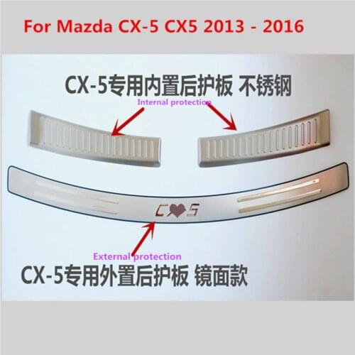 Rear Bumper Protector Tail Tailgate Trunk Guard Sill Plate Scuff Trim Cover For Mazda CX-5 CX5 2012 2013 2014 - 2016 Accessories