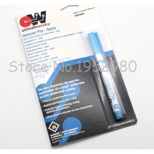 CHEMTRONICS CIRCUITWORKS GREEN OVERCOAT PEN CW3300G CW3300B Black NEW