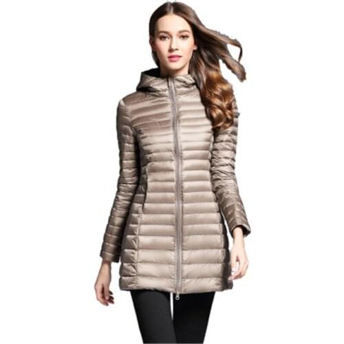 Big Size Winter Women Coat Ultra Light White Duck Down Jacket Slim Women Winter Fenale Jacket Portable Windproof Down Coat D826