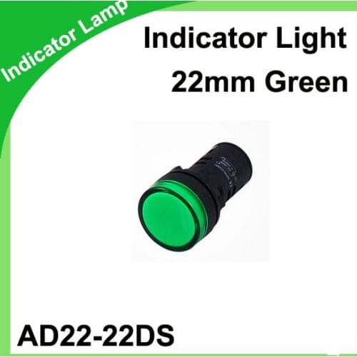 10 PCS/LOT AD22-22DS 22mm mounting size led Indicator lamp,signal lamp green pilot lamp