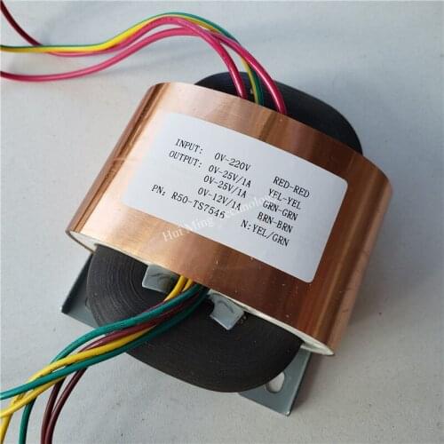 12V 1A 25V 1A 25V 1A R Core Transformer R50 custom transformer 220V with copper shield output Pre-decoder Power amplifier