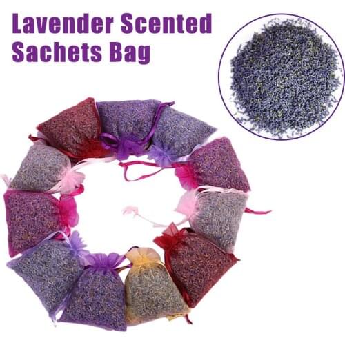 15 Pcs Natural Lavender Bud Dry Flower Sachet Bag Car Room Aromatic Air Refresh Desiccant Home Fragrance Sachets Moth &Mildew