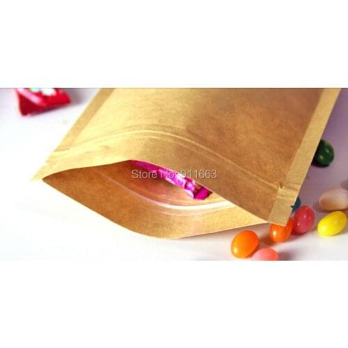 15cmx22cm*0.14mm+4cm,100pcs. Reclosable Zipper Craft paper Bag,Self -Sealed Bag,Tea bag,standing pouch