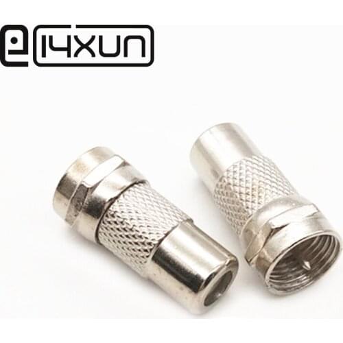 2pcs RF Connector Inch F Revolution Male Head to RCA female jack Nickel Plated AV Accessories