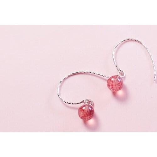 2019 Unusual Product Beads Waterdrop 925 Sterling Silver Red Woman Fashion Original Womens Earrings Fine luxury Jewelry Jewels