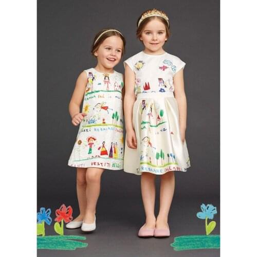 2021 Flower Girls Dresses For Party Fashion Girls Princess Dresses Sleevless Girl Party Dresses Summer Girls Clothes Kids Dress
