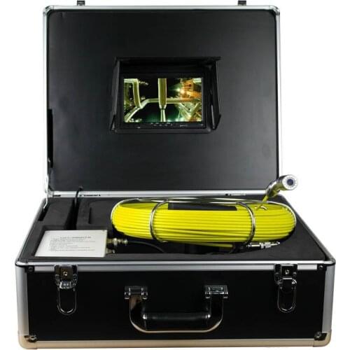 23mm Lens Industrial Endoscope 20m Cable Underwater Video Duct Pipe Inspection Camera 12Pcs White LED Lights 7 Inch LCD Monitor