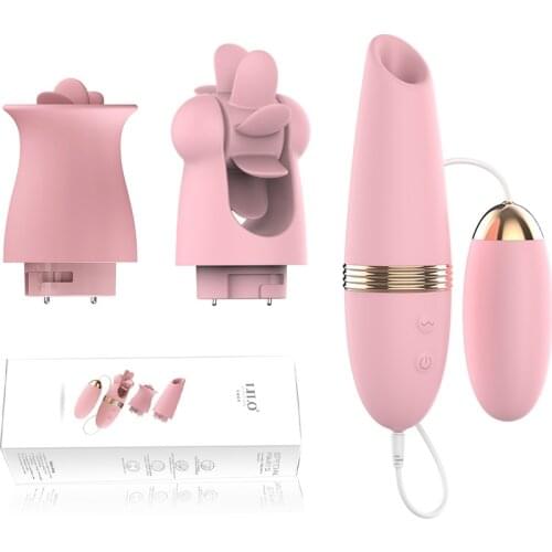 4 in 1 Vibrating Egg Clitoral Stimulator Masturbation Tongue Licking Nipples Sucking Vagina Massage Sex Toys For Women Vibrador