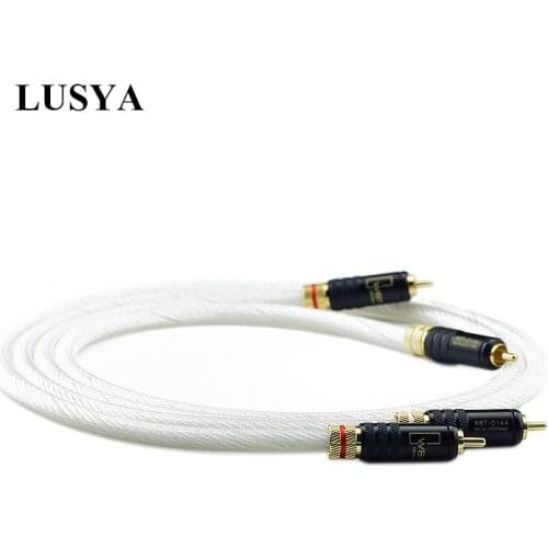 Lusya 20 shares Sterling Silver Computer Amp Speaker Audio Cable RCA To RCA Audio Cable T0492