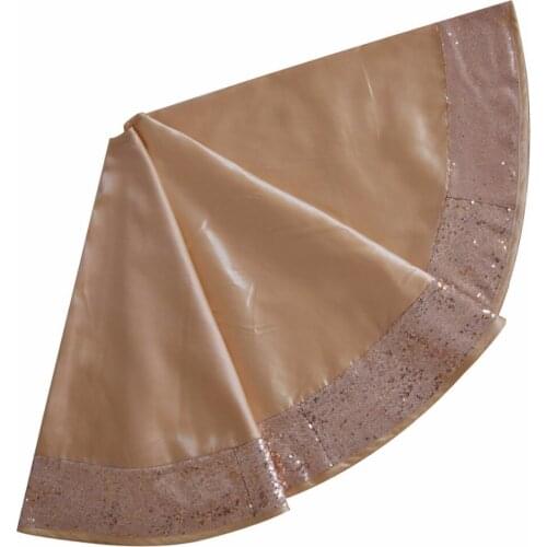 Free Shipping Christmas Tree Skirt Faux Silk with Glitter Sparkle Luxury Sequin BlingBling Border Tree skirt