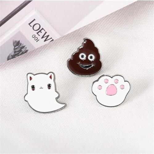 Smiley Stool Pin Brooches For Women New Cute Mini Metal Badge Hijab Pins Jewelry Accessories Fashion Metal Enamel Brooch Pin