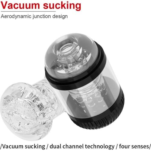 Male Vacuum Dual Channel Sucking Masturbation Cup for Men simulation Anal Vaginal Masturbator Endurance Exercise Sex Toy for Men
