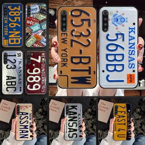 USA LICENSE NUMBER PLATES Phone case For Xiaomi Redmi Note 7 7A 8 8T 9 9A 9S 10 K30 Pro Ultra black soft back pretty shell art
