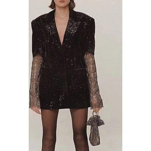 Black Coat Slim Female Jacket Long Sleeve v-Neck Fashion Button Coat Winter Women Jackets