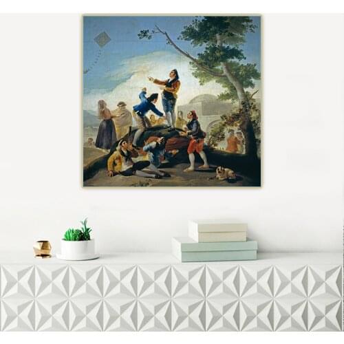 Citon Francisco Goya《The Kite》Canvas Art Oil Painting World Famous Artwork Poster Picture Wall Background Decor Home Decoration