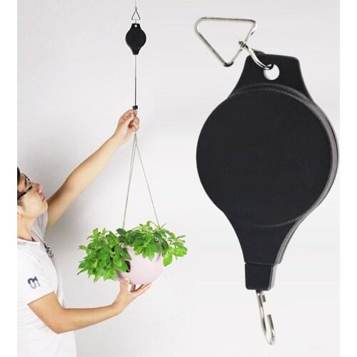 Orchid Flower Pots Garden Racks Hangers Telescopic Garden Hook Hanging Orchid Plant Pots Bird Cage Free Wheeling Hook