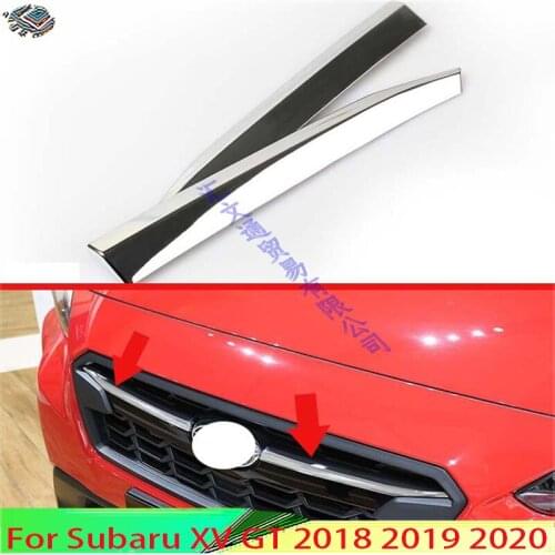 For Subaru XV 2018 2019 ABS chrome on the front grille cover center mesh decoration